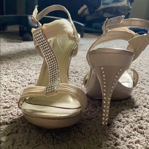 Michaelangelo crystal studded heels